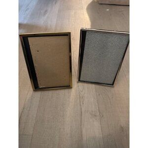 Bundle Of 2 Vintage Gold & Silver Tone Picture Frames With Easel Backs